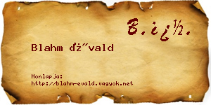 Blahm Évald névjegykártya